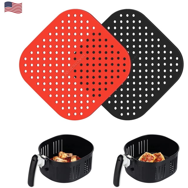 Version Plus Épaisse - Doublures pour Friteuse à Air Chaud, Réutilisables et Résistantes à la Chaleur, Tapis de Panier pour Friteuse à Air, Philips, TaoTronices, Power TG, Innsky, COMFEE', NUWAVE et Plus, 8.5 Pouces