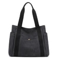thumbnail image 1 of Bolsos de hombro para mujer Bolso de lona Bolso de mano para el trabajo Shopper Travel Black TUNC Sencillez, 1 of 5