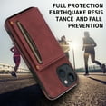 thumbnail image 5 of Allytech Slim Wallet Case for iPhone 15, Business Premium PU Leather Multi-Card Slots Anti-Drop Anti-Scratch Full Body Protection Kickstand Case for iPhone 15 - Winered, 5 of 6