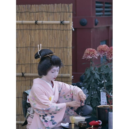 Apprentice Geisha (Maiko) Performing Tea Ceremony, Tokyo, Honshu, Japan Print Wall (Best Tea Ceremony Tokyo)