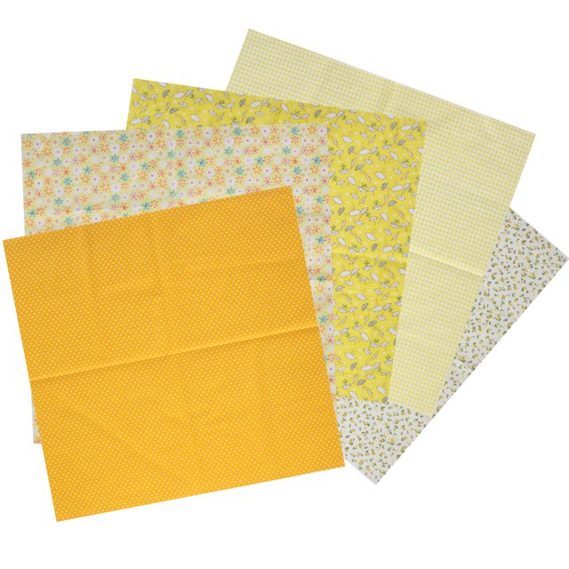 Cotton Craft Fabric, 50X50Cm Sewing Supplies Sewing Craft Fabric 2 Set Patch-Work Fabric For Sewing For Quilting For DIY For Crafting ANGGREK Amarillo
