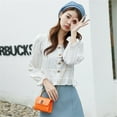 thumbnail image 3 of Women's Fashion Crocodile Pattern Small Square Bag - Bamboo Handle Design, 3 of 5