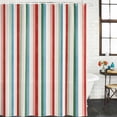 thumbnail image 4 of Small Stall Shower Curtain 48x72 Inch Narrow Half Size Red Green Blue Striped Bath Curtains Bathroom Decor, Modern Farmhouse Stripes Waterproof Fabric Shower Curtain Set with Hooks 48 Inch, 4 of 7