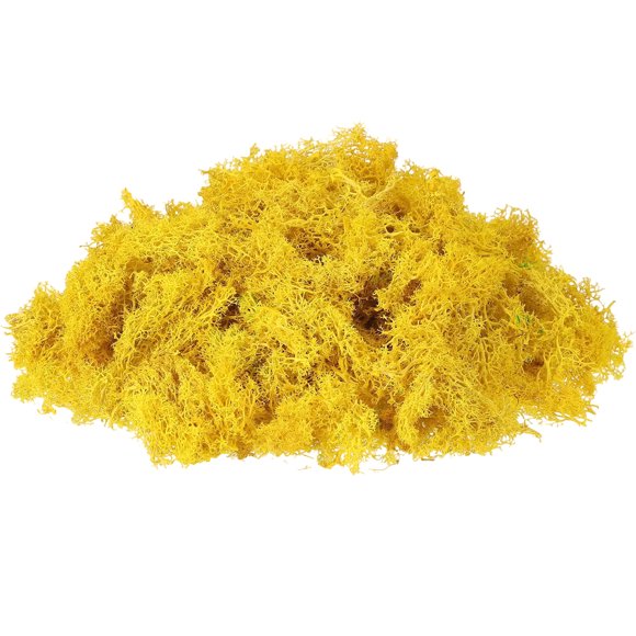 Uxcell 1 Pcs Preserved Reindeer Moss 7oz Fake Moss for Crafts Artificial Dried Moss for Decoration Yellow