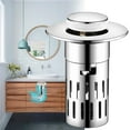 thumbnail image 1 of Suncoda Bouncing Core Water Dispenser, Small Washbasin Bounce Core Press Type Sink Plug Insect Proof and Blocking Filter Screen, 1 of 9