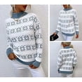 thumbnail image 4 of CoCopeaunt Women Christmas Ugly Sweater, Santa Claus Boho Bohemia Snowflake Knit Long Sleeve Top Sweaters Winter, 4 of 5