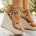 thumbnail image 1 of Sandalias de Verano Wmkox8yii Cuñas Mujer zapatos informales correa cruzada tejido de cuerda Tamaño 39, 1 of 3