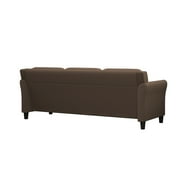 Lifestyle Solutions Taryn Traditional Sofa with Rolled Arms, Brown Fabric
