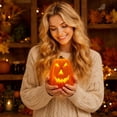 thumbnail image 7 of Halloween Pumpkin Decorations Light Up Halloween Decorations 6 Inch Light Up Pumpkin Spooky Halloween Decor for Indoor Table Porch Fall Party Arrangement, 1 Pack, 7 of 7