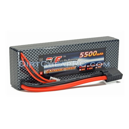 7.4V 5500mAh 2S Cell 65C HardCase LiPo Battery Pack w/ Traxxas High Current Style Connector