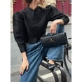 thumbnail image 4 of Women'S Elegant Solid Single Breasted High Street Jacket for Party and Chic Outwear Black L, 4 of 9