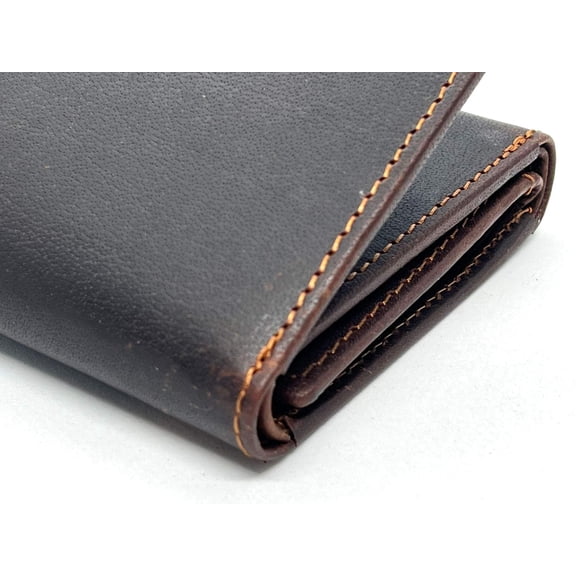Hunter Brown Leather Men's Trifold Hipster Vintage European Wallet Credit Card Holder