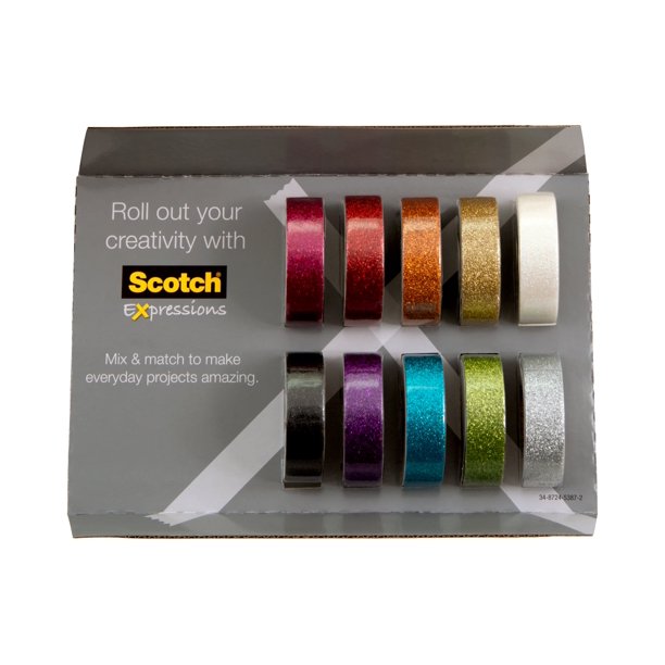 Scotch Expressions Glitter Tape MultiPack, 10 Rolls