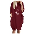 thumbnail image 1 of El vestido estampado sexy de bolsillo suelto casual de talla grande de invierno para mujer de la moda Fridja  yut566, 1 of 3