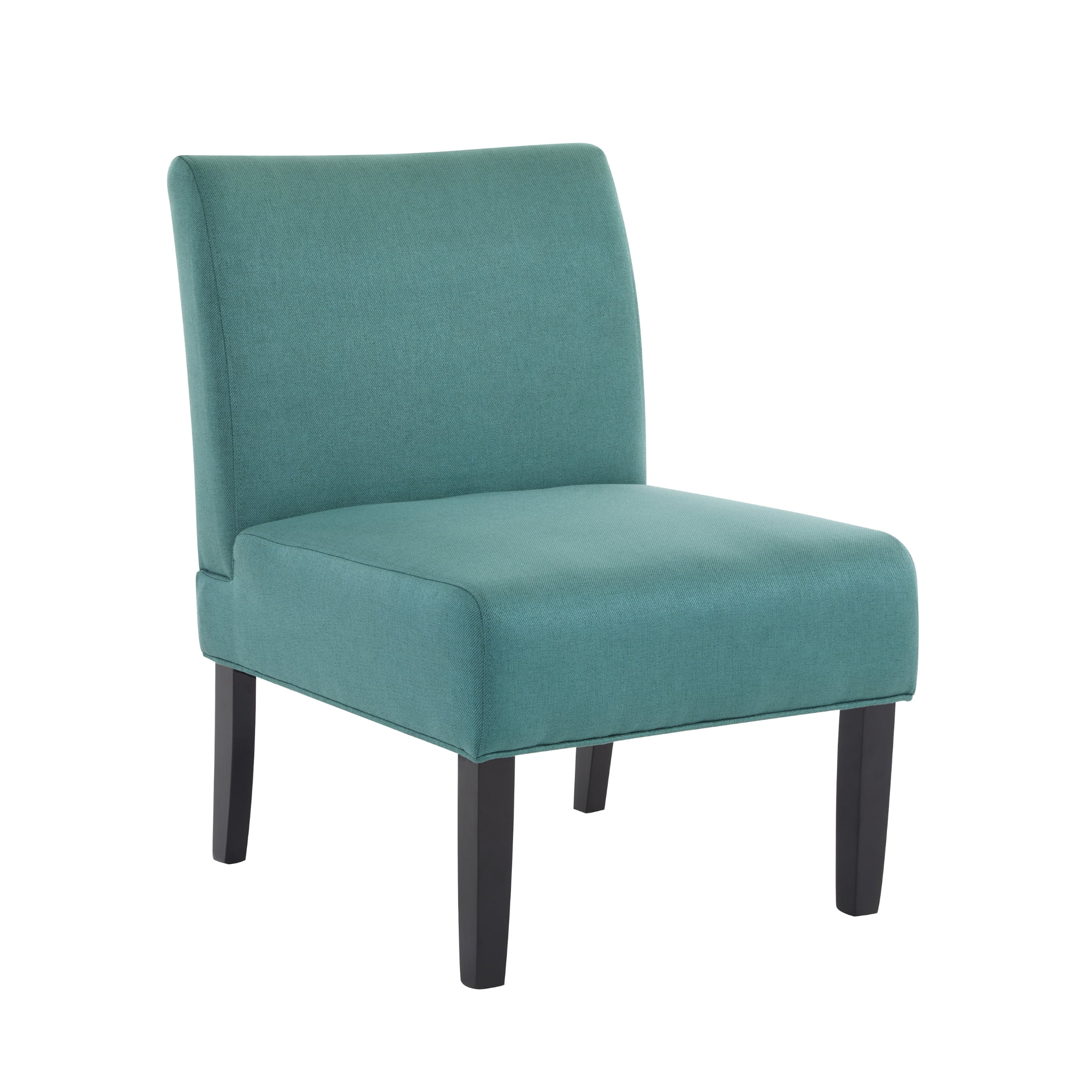 Noble House Kacey Dark Teal Fabric Slipper Chair, Blue