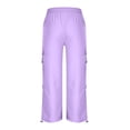 thumbnail image 5 of Cargo Hiking Pants for Women 2026 Lightweight Wide Leg Travel Pants Elastic High Waist Parachute Pant Casual Outdoor Camping Joggers, 5 of 7