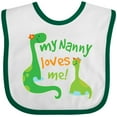 thumbnail image 3 of Inktastic My Nanny Loves Me Grandson Dinosaur Boys Baby Bib, 3 of 4