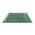thumbnail image 2 of Ahgly Company Machine Washable Indoor Square Persian Turquoise Blue Traditional Area Rugs, 8' Square, 2 of 4