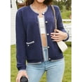 thumbnail image 4 of Sociala Knit Cardigans for Womens Long Sleeve Tops Button Down Crew Neck Cardigan Sweater, 4 of 6