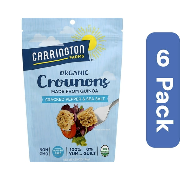 Carrington Farms Croutons Cracked Pepper and Sea Salt 4.75 oz (Pack Of 6)