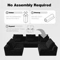 thumbnail image 5 of Homy Casa Modular Single Sofa Seat, Mix & Match Armless Lounge for Living Room, Apartment, Black, 5 of 7