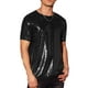 thumbnail image 4 of Camisetas de hombre INSPIRE CHIC con lentejuelas, de manga corta, cuello redondo, camisetas para fiestas en discotecas, 2XL, negras, 4 of 6