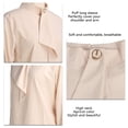 thumbnail image 3 of Blusas De Gasa Para Mujer, Camisa De Gasa Con Mangas Abullonadas, Color Albaricoque Para Oficina, 3 of 9