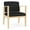 Castillo Black, variant on Amherst Wood Reception Waiting Oversize Guest Chair / Natural Wood / Blue