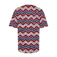 thumbnail image 4 of Hauts d'Été Grande Taille pour Femmes en Solde T-Shirts Décontractés Col Rond Manches Courtes Imprimé Drapeau Ajusté Basique Blouses Col en V T-Shirt Femmes en Solde, 4 of 6