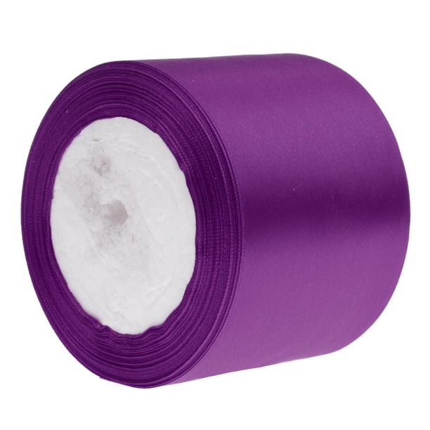Cinta de satén de 7,7 cm de ancho, decoración para fiesta de cumpleaños de boda, lazo, decoración artesanal, 7,5 m Morado Colcomx Carrete de la cinta del satén