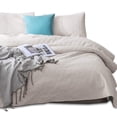thumbnail image 4 of Kasentex  Quilted Coverlet Set Pre-Washed Microfiber Soft Warm Bedspread, Contemporary Star Design Beige Full - Queen 3 Piece, 4 of 6