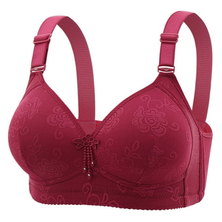 DondPO Bras for Women Thin Laceless Comfortable Breathability Underwear Large Size Brater Buckle Female Bra V Neck Vest Bralette Wireless Bra Womens Wireless Bras Minimizer Bras For Women Clearance