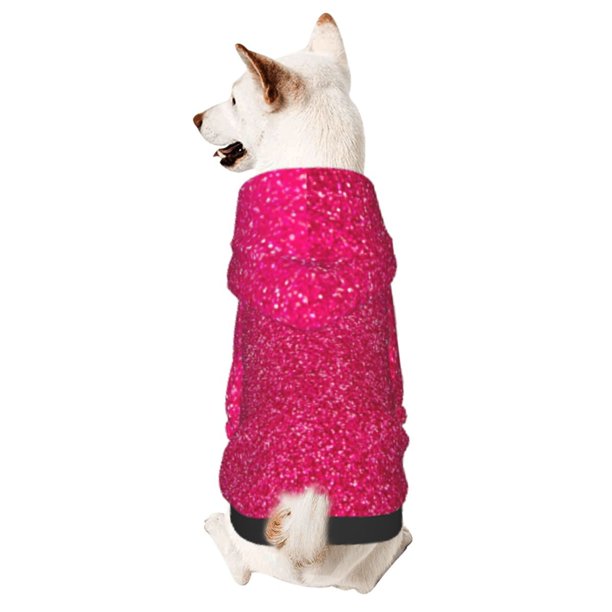 Balery Rose Red Glitter Sudadera con Capucha para Perros Pequeños – Ropa para Mascotas, Disfraz para Perros y Gatos, Ideal para Fiestas y Cosplay-Small