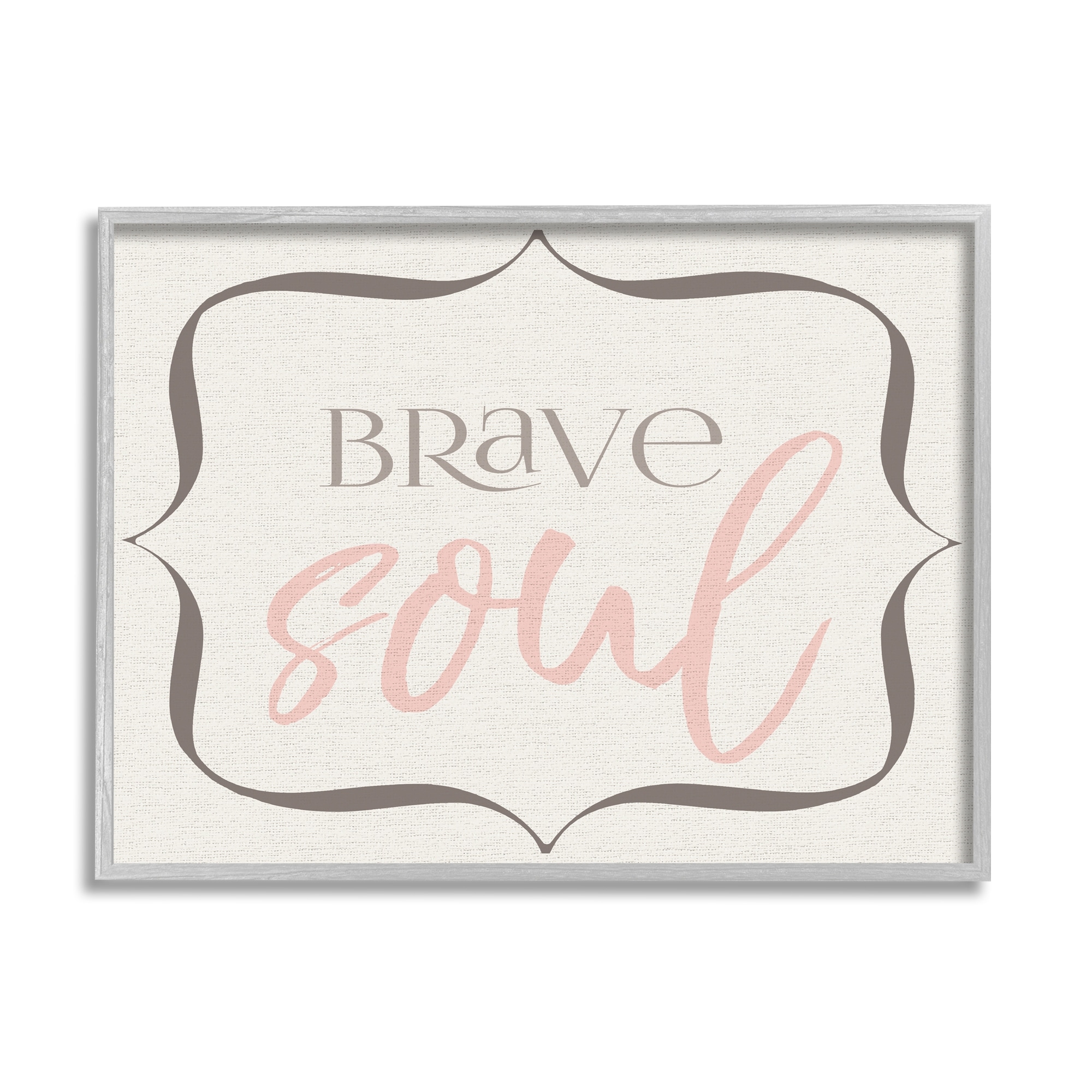 Stupell Industries Elegant Brave Soul Graphic Art Gray Framed Art Print Wall Art, 11x14, by Daphne Polselli