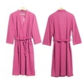 thumbnail image 4 of Women Water Absorption Bath Robe Solid Waffle Bathrobe Spa Water Absorption Bath Home Dress Nightgown, 4 of 9