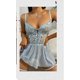 thumbnail image 1 of Camisón de malla transparente con tirantes y escote en V, sexy, para llevar en casa, M236, 1 of 6