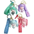 thumbnail image 1 of Hatsune Miku 3D Beautiful Girl Doll Keychain Pendant Two-Dimensional Q Version Girl Doll Backpack Pendant Car Keychain（Four-Piece Suit） Multi Color -, 1 of 5
