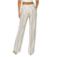 thumbnail image 3 of Cali1850 Women's Casual Linen Pants 32" Inseam Oceanside Drawstring Smocked Waist Lounge Beach Pants with Pockets, 3 of 5