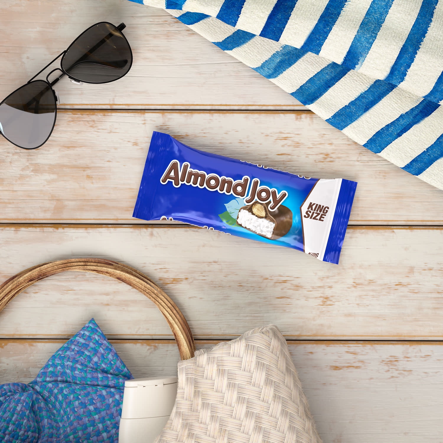 Almond Joy Coconut and Almond Chocolate King Size Candy, Bars 3.22 oz, 4 Pieces