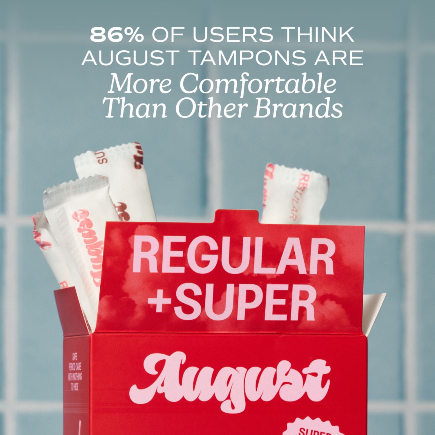 August Organic Cotton Combo Regular and Super Tampons, 24 Count