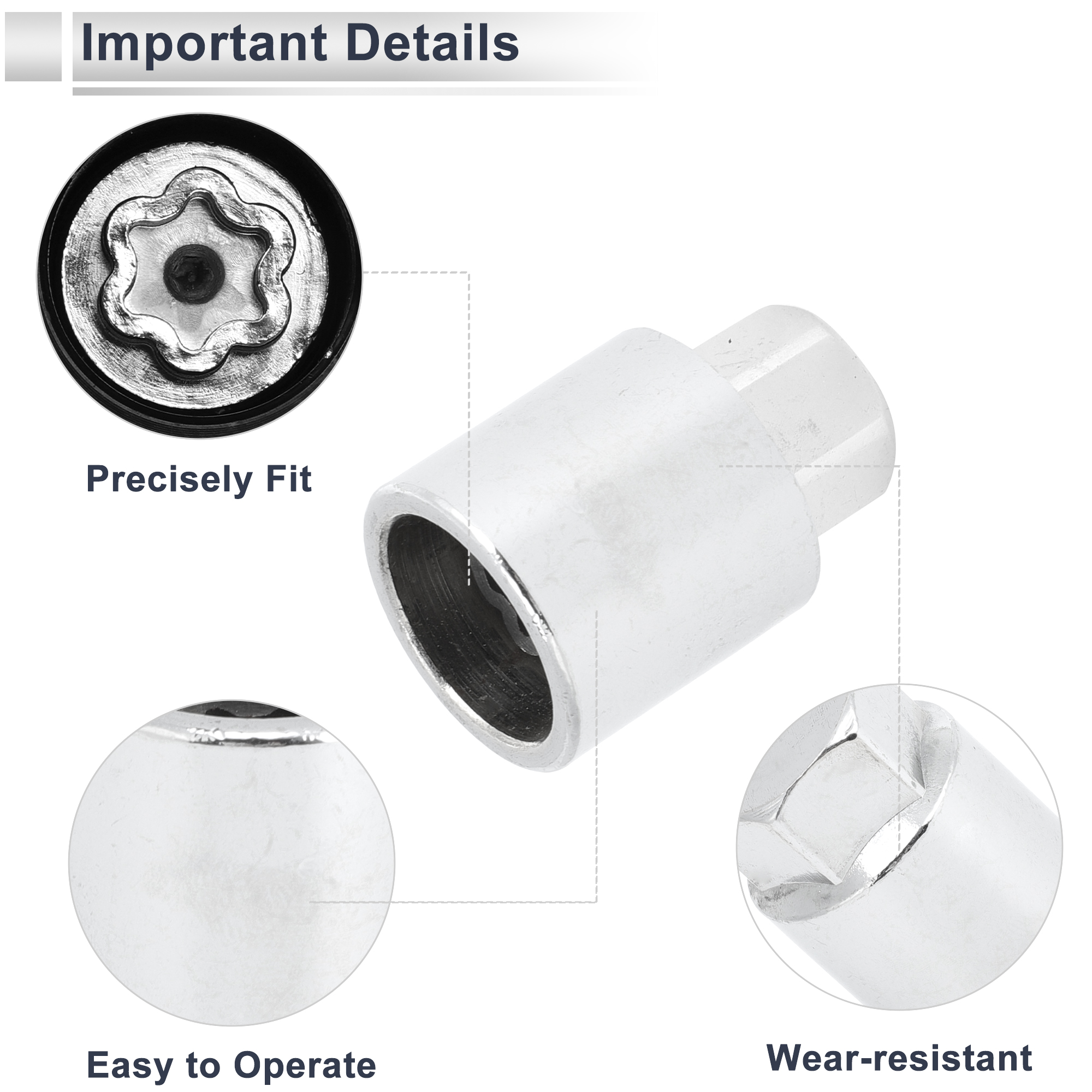 Unique Bargains Wheel Lock Lugnut for Toyota Type D Screw Nut Removal Key Socket 1pc