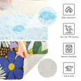 thumbnail image 3 of Yayeee Bath Rug for Bathroom Floor Non Slip Contour Fluffy Soft Absorbent Mat, 20"x24", Blue Floral, 3 of 7