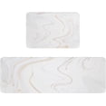 thumbnail image 3 of Marble Kitchen Mats and Rugs Set of 2, White Washable Absorbent Grey Gold Kitchen Runner Rug Carpet Anti-Fatigue Comfort Mat for Kitchen Bathroom Laundry, 3 of 5