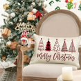 thumbnail image 2 of Christmas Pillow Covers 12x20 Inch,Merry Christmas Tree White Outdoor Lumbar Xmas Cushion Cases Decor for Holiday Couch Sofa(2319W-12) (White, 20" x 12" (Pack of 1)), 2 of 6