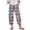Blue, variant on WTOBBY Women's Retro Stripe Print Elastic Waist Pants - Casual Wide Leg Trousers with Side Pockets & Breathable Linen Blend for Weekend Adventures,Blue L