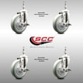 thumbnail image 2 of 5 Inch 316SS Gray Polyurethane Swivel ½ Inch Threaded Stem Caster Set Brake SCC, 2 of 2