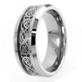 thumbnail image 4 of Tungsten Rings for Men Wedding Bands for Him Womens Wedding Bands for Her 8mm Celtic Silver Dragon Size 8-22, 4 of 6