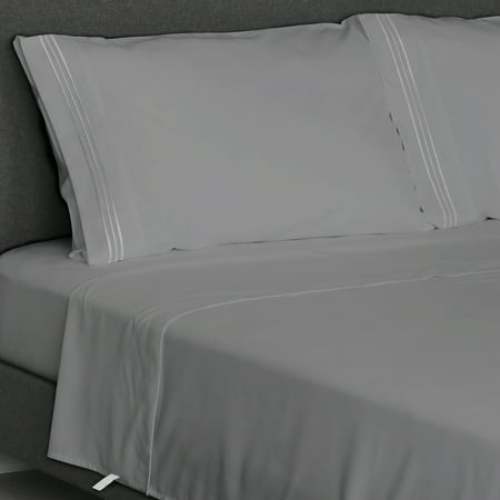 Furinno Angeland Vienne 3-Piece Microfiber Bed Sheet Set, Twin, Grey