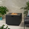 thumbnail image 1 of Durable Dark Grey Square Iron Gas-Burning Fire Pit Table 50,000 BTU Heating, 1 of 7