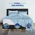 thumbnail image 2 of Martex brrr° Queen Cooling Sheet Set | 300TC Cotton Blend Triple Chill | Blue, 2 of 7